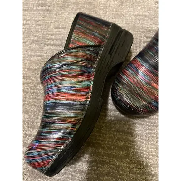 Dansko XP Striped Pro Leather Clog Size 9 US EUR 40 Slip On Comfort Rainbow - Picture 5 of 14